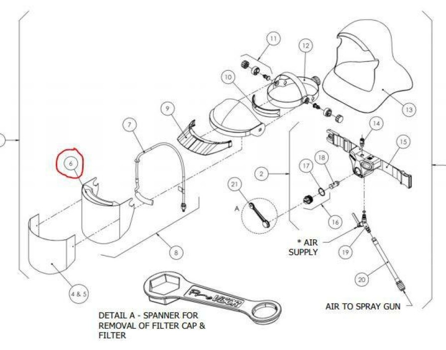 Safety DeVilbiss Accessories | Devilbiss Prov-17-K Rigid Acetate Visor & Face Seal