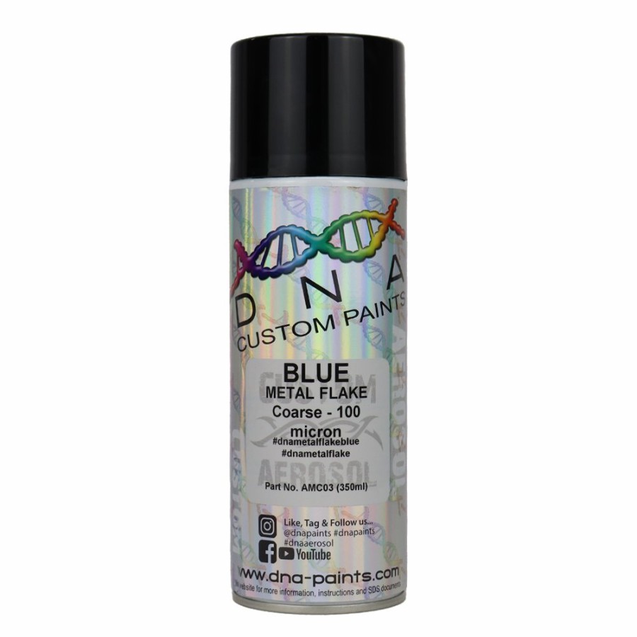 Paint DNA Paints Top Coats | Dna Paints Metal Flake 350Ml Aerosol Blue Coarse - 100 Micron