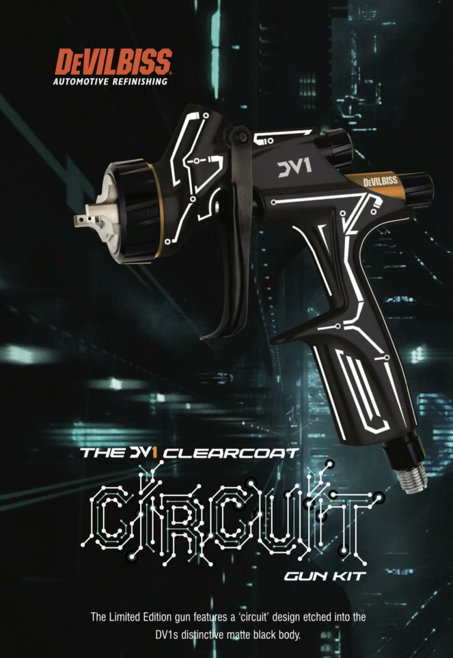 Spray Guns DeVilbiss Gravity-Fed | Devilbiss Dv1 Limited Edition Circuit 1.2Mm & 1.3Mm C1+ Gravity Spray Gun