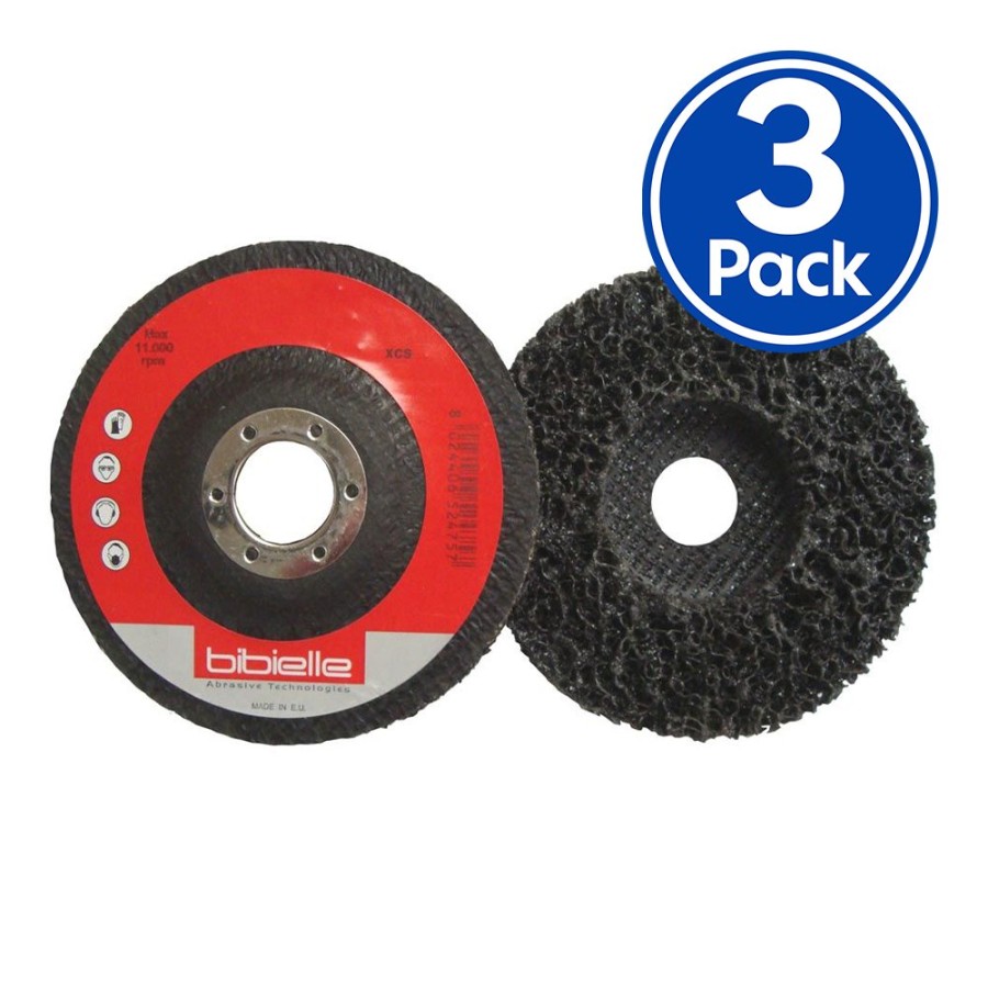 Cutting & Abrasives Abrasiflex | Abrasiflex Bibielle 100Mm X 16Mm Abrasive Depressed Centre Strip-It Disc Black X 3 Pack