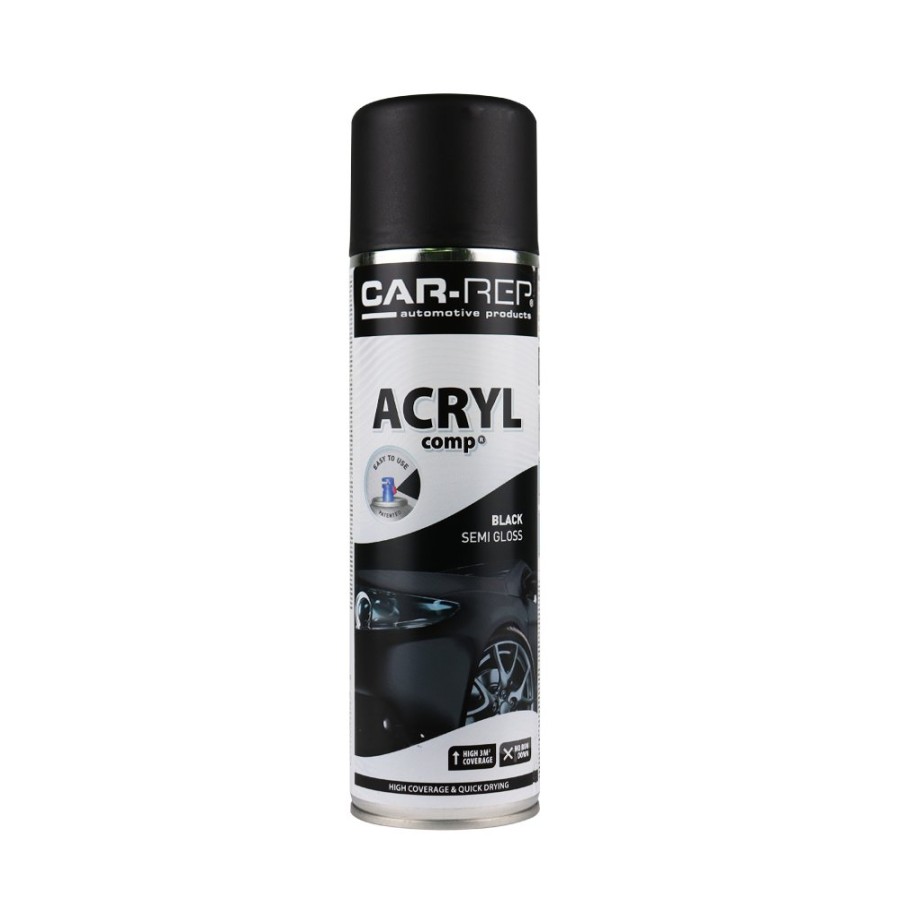 Paint Car-Rep Top Coats | Car-Rep Professional Automotive Semi Gloss Acrylic Aerosol 500Ml Black