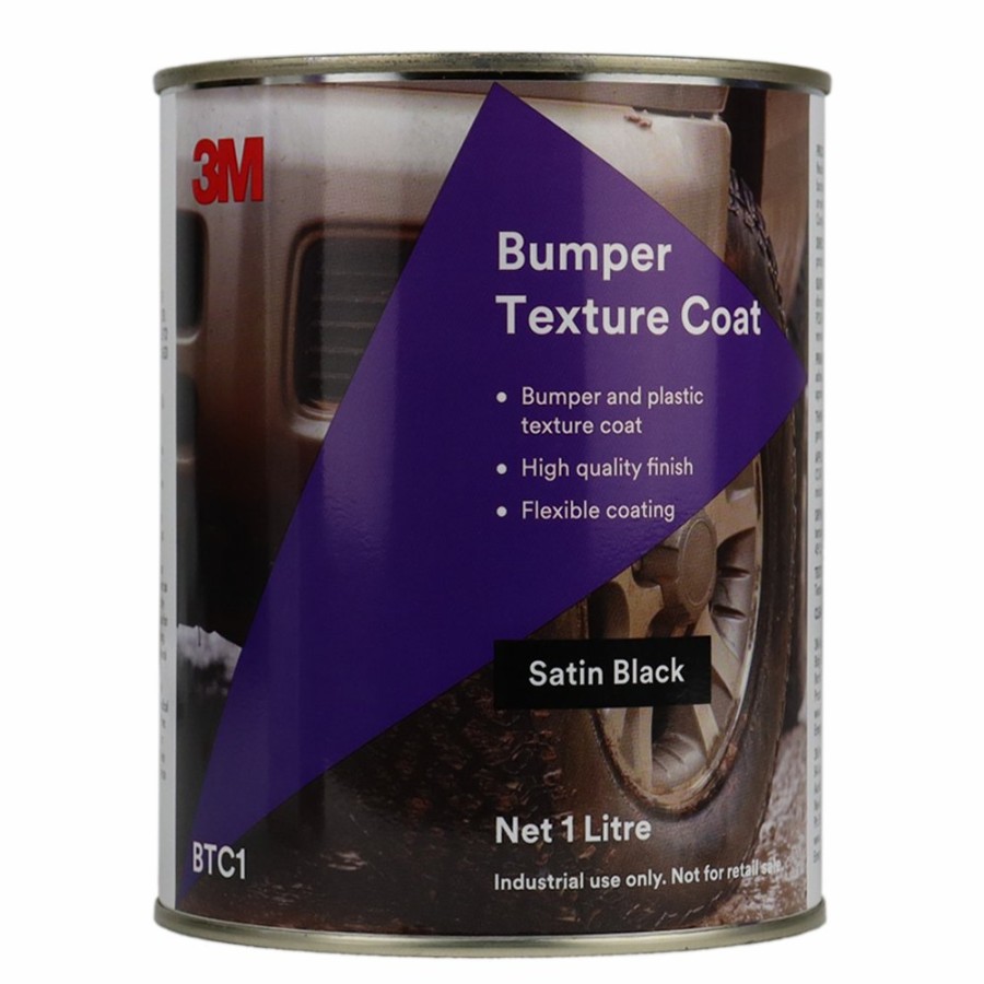 Paint 3M Primers | 3M Bumper Texture Coat Satin Black 1L Automotive Primer