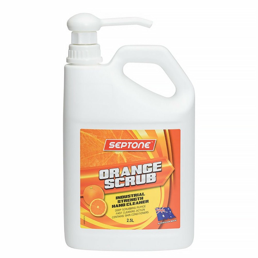 Cleaning Septone | Septone Orange Scrub Heavy Duty Hand Cleaner 2.5Kg Pump Bottle