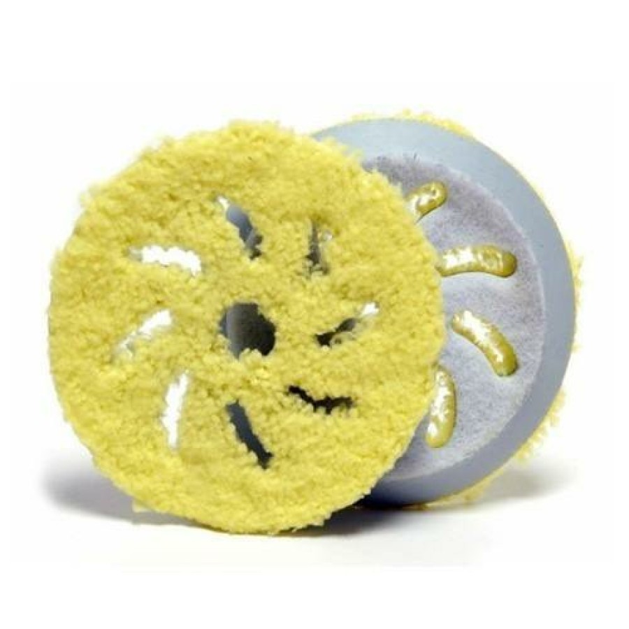 Car Care Rupes Polishing Pads | Rupes Bigfoot 100Mm Microfibre Buff Yellow Medium Pad 2 Pack 9.Bf100Xm