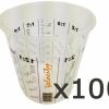 Painting Tools Velocity Measuring Cups | Calibrated Graduated Paint Mixing Cups 350Ml X 100 Vm4