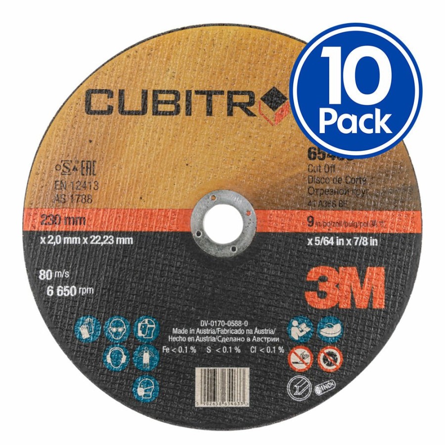 Cutting & Abrasives 3M | 3M Cubitron Ii Cut Off Wheel 65463 230X2X22Mm X 10 Pack 9" Cutting Disc