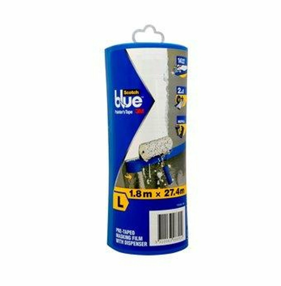 Prep & Repair 3M Masking Plastic | 3M Painters Scotch Blue Masking Pre-Taped Film Dispenser 1.8M X 27.4M