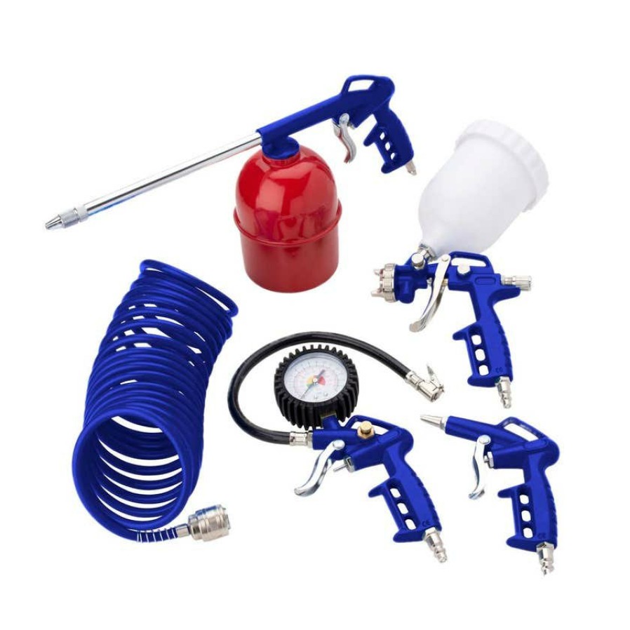 Spray Guns Emax Gravity-Fed | Emax Air Starter Kit 5 Pce Kit Spray Degreasing Gun Tyre Inflator Air Blower Hose