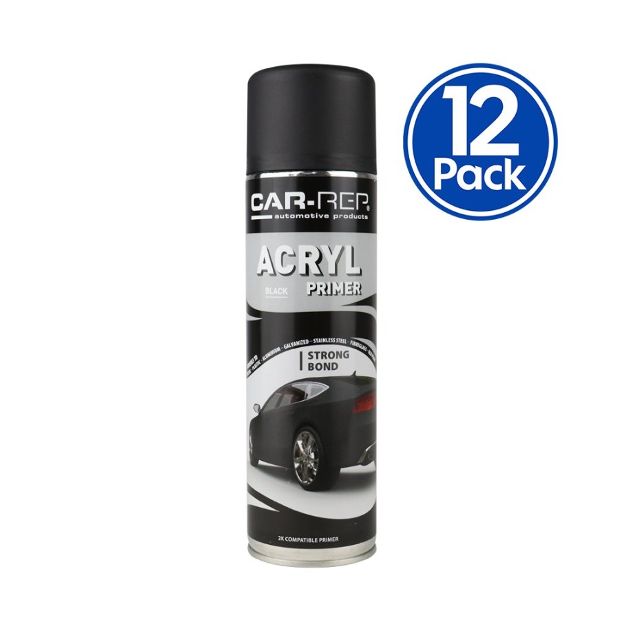 Paint Car-Rep Primers | Car-Rep Acrylic Automotive Primer 500Ml Black X 12 Pack