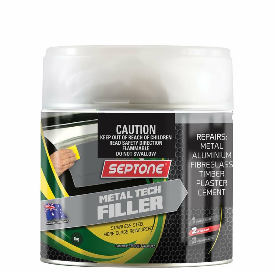 Prep & Repair Septone Fiberglass Fillers | Septone Metal Tech Filler 1Kg Stainless Steel And Fiberglass Reinforced Bog