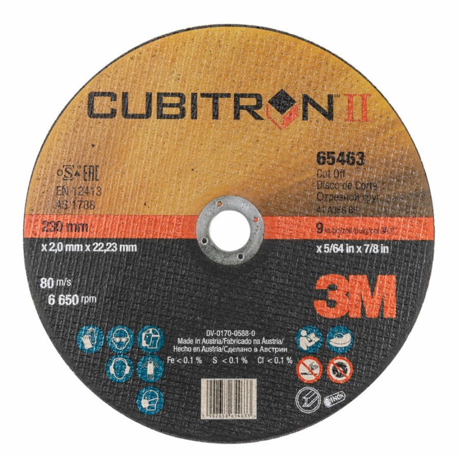 Cutting & Abrasives 3M | 3M Cubitron Ii Cut Off Wheel 65463 230X2X22Mm 9" Cutting Disc