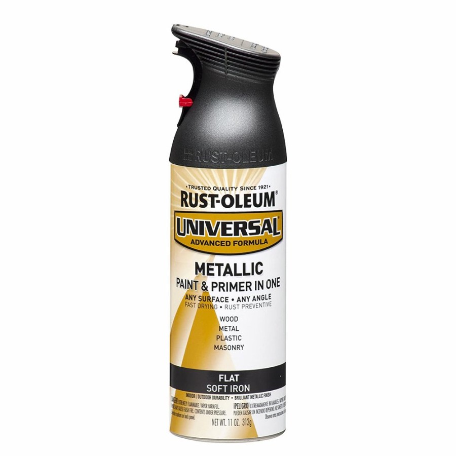 Paint Rust-Oleum Specialty | Rust-Oleum Universal Paint & Primer Spray Paint 340G Aerosol Flat Metallic Soft Iron