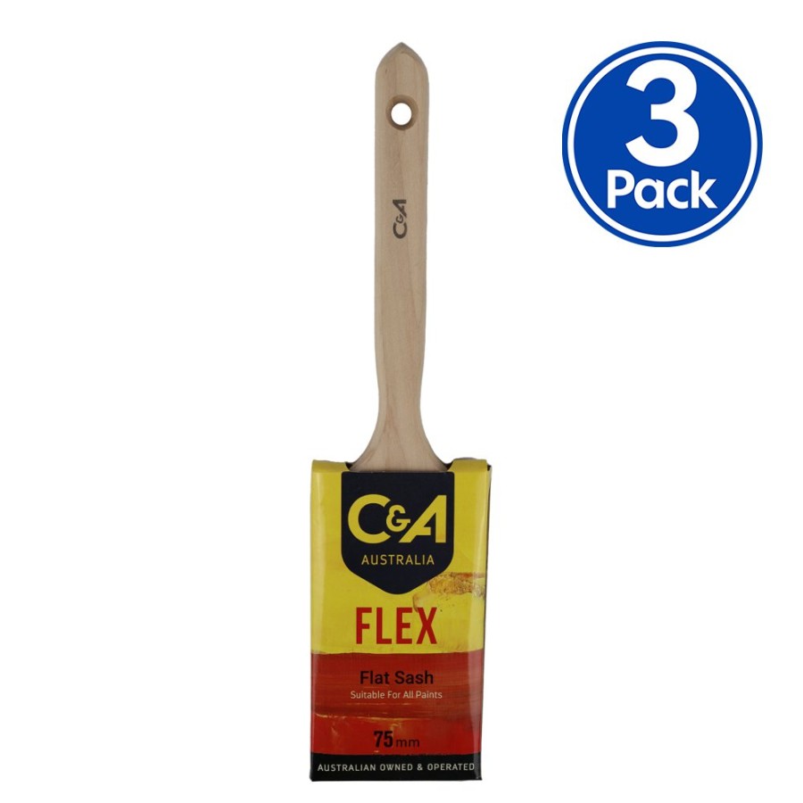 Painting Tools C u0026 A Brushware | C&A Brushware Flex Flat Sash Brush 75Mm X 3 Pack Interior Exterior Trade