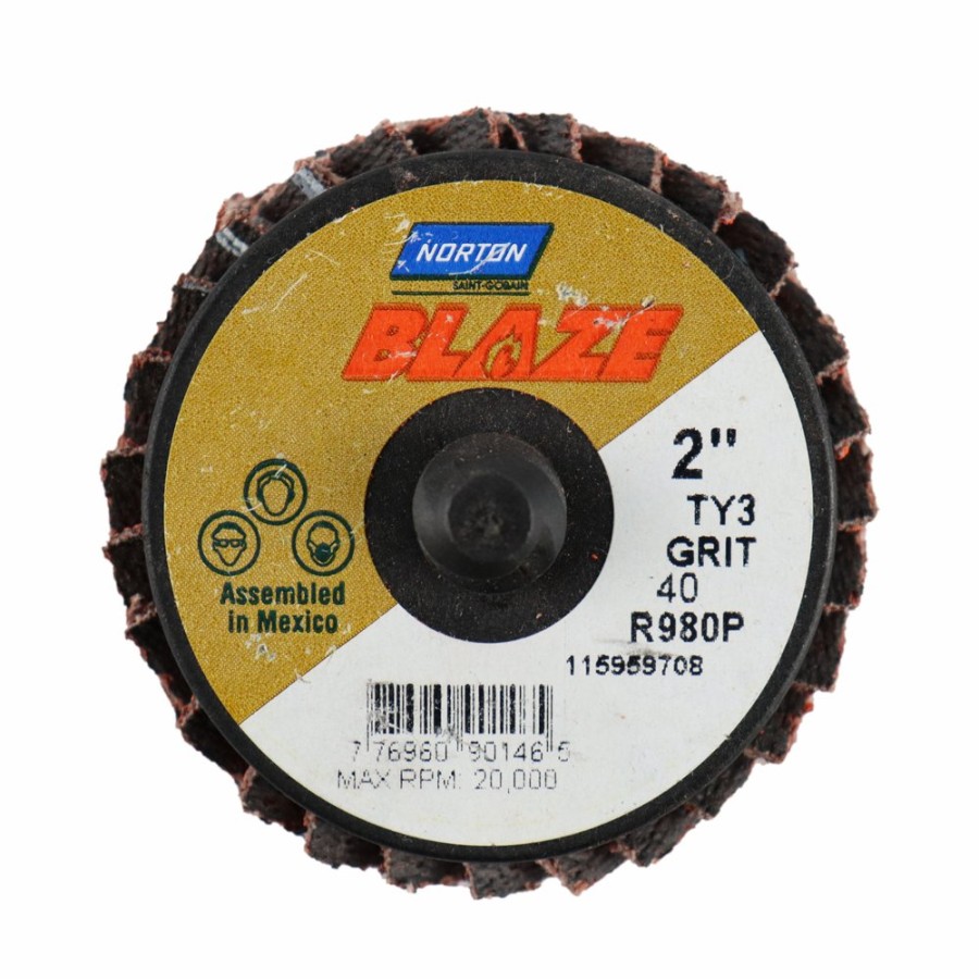 Cutting & Abrasives Norton | Norton Blaze R980P Quick Change Tr Mini Flap 50Mm 40 Grit - 10 Discs