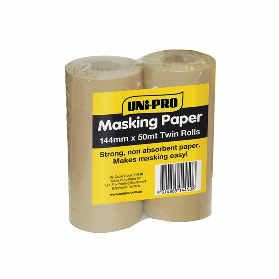 Prep & Repair Uni-Pro Masking Paper | Uni-Pro Masking Paper Rolls 144Mm X 50M Twin Pack Painting Rendering Paint