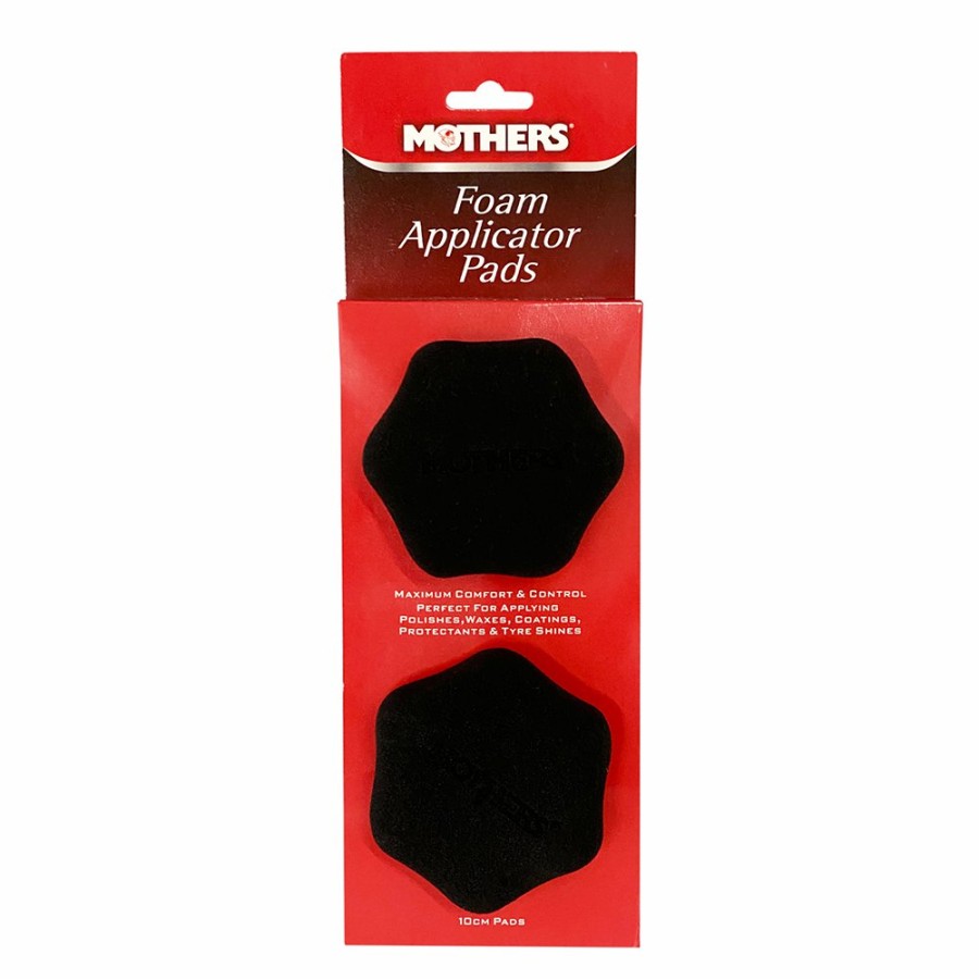 Car Care Mothers Hand Applicators | Mothers Foam Applicator Pad 4" X 2 Pack Polish Wax Ceramic Soft Black Twin