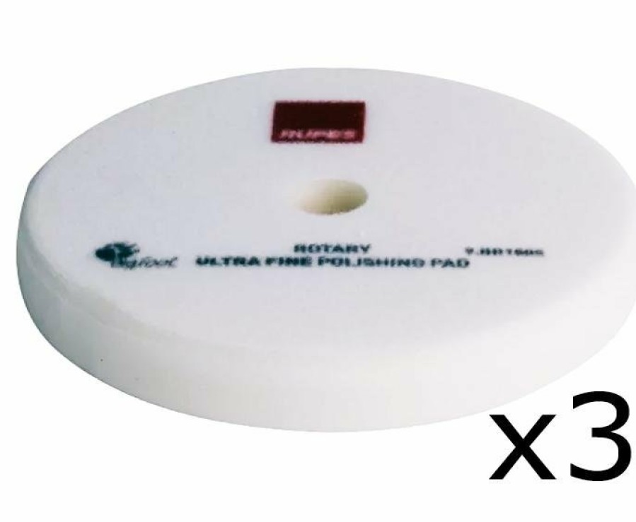 Car Care Rupes Polishing Pads | Rupes Bigfoot 9.Br150S White Rotary Ultra Fine Polishing Pad 130/135Mm 3 Pack