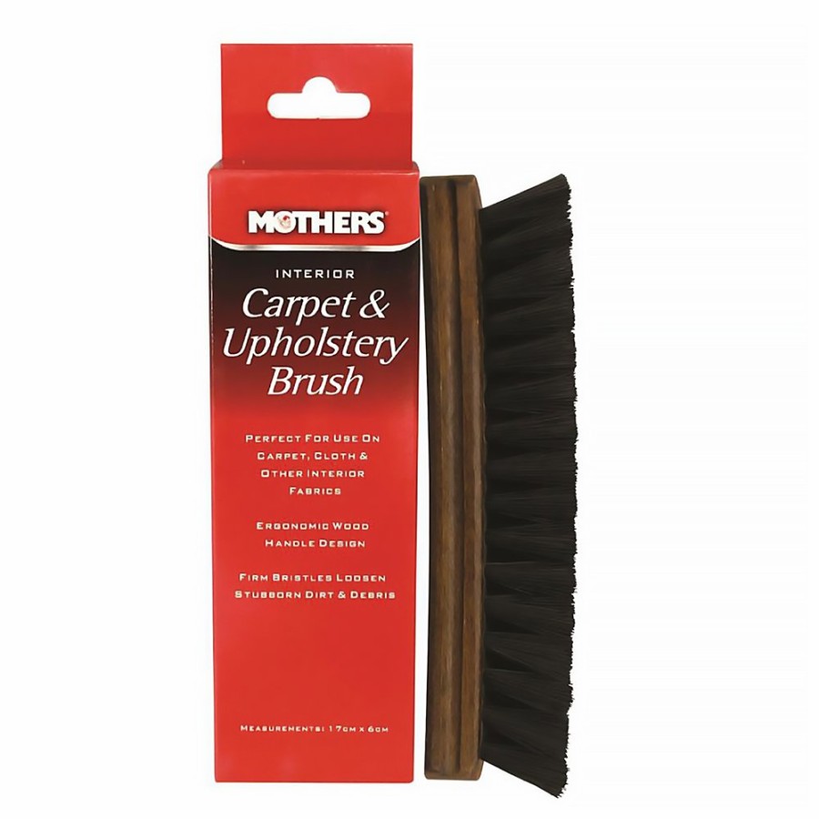 Cleaning Mothers Cleaning Brushes | Mothers Carpet & Upholstery Cleaning Brush Interior Wood Handle Firm Plastic Bristles