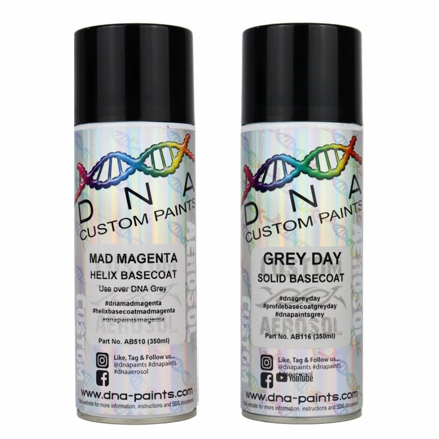 Paint DNA Paints Top Coats | Dna Paints Helix Basecoat Spray Paint 350Ml Aerosol Mad Magenta With Undercoat