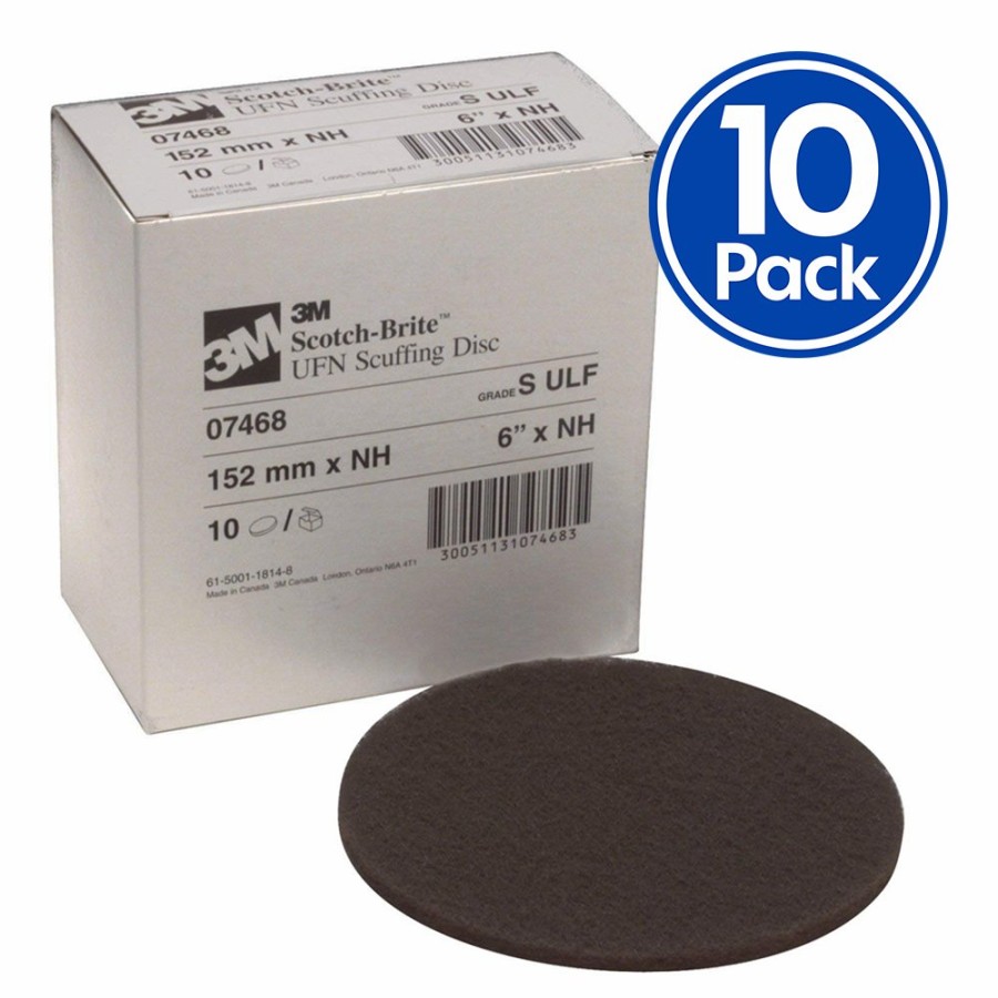 Cutting & Abrasives 3M | 3M 07468 Scotch-Brite Scuffing Disc Ultra Fine 6" 150Mm X Nh X 10 Pack Box