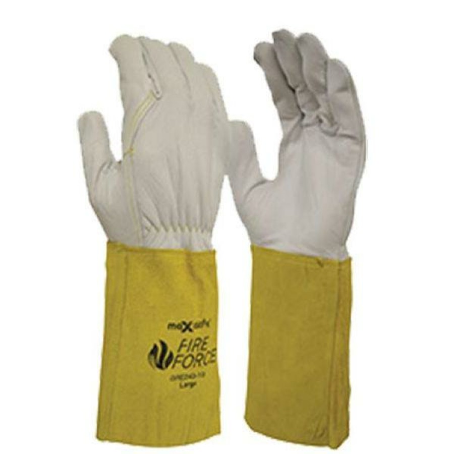 Safety Maxisafe Welding Gloves | Maxisafe Fireforce Extended Cuff Hand Protection Safety Protect Riggers Gauntlet