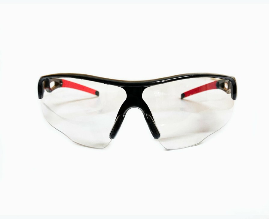 Safety 3M Safety Glasses | 3M Scott Safety S714C Draft Spectacles Black Red Frame With Clear Lens Glasses