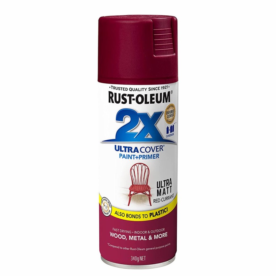 Paint Rust-Oleum Specialty | Rust-Oleum 2X Ultra Cover Matt Paint & Primer Spray Paint 340G Red Currant