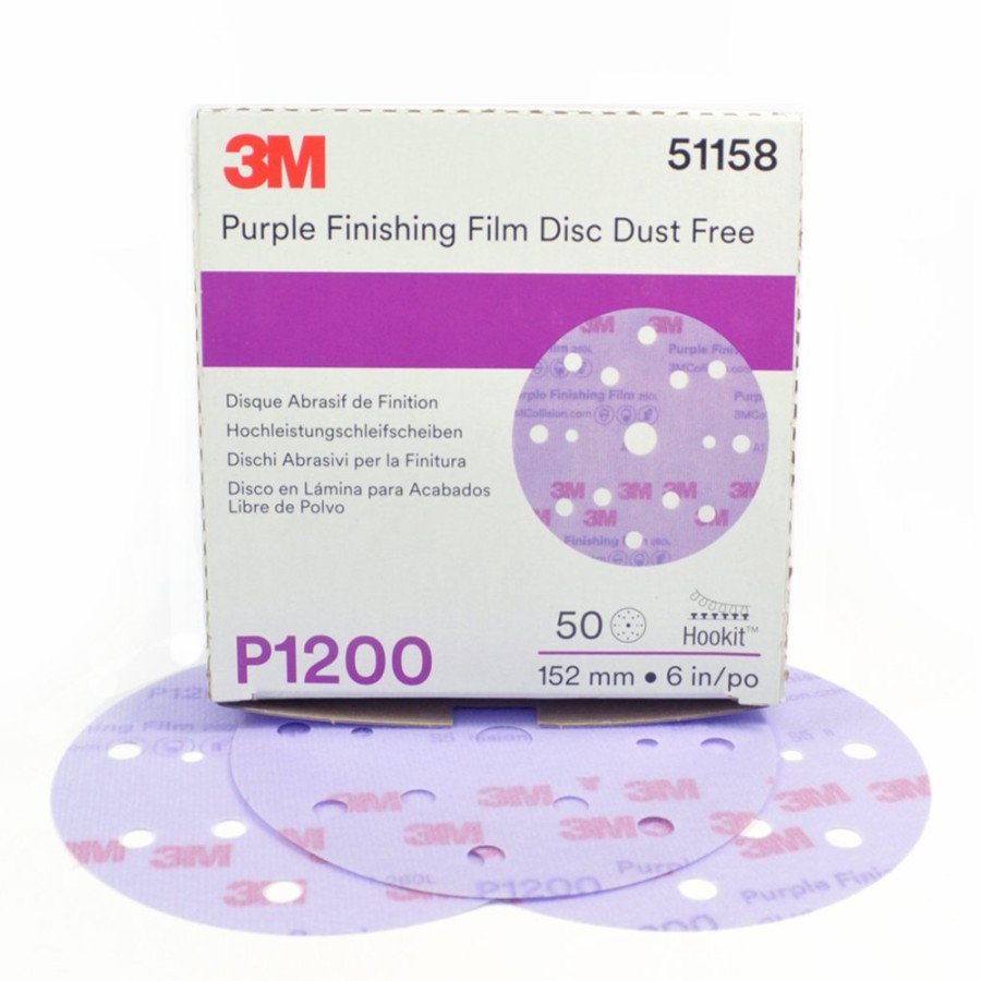 Cutting & Abrasives 3M Discs | 3M Purple Film Finishing Disc 15H 152Mm P1200 51158 X 50 Pack