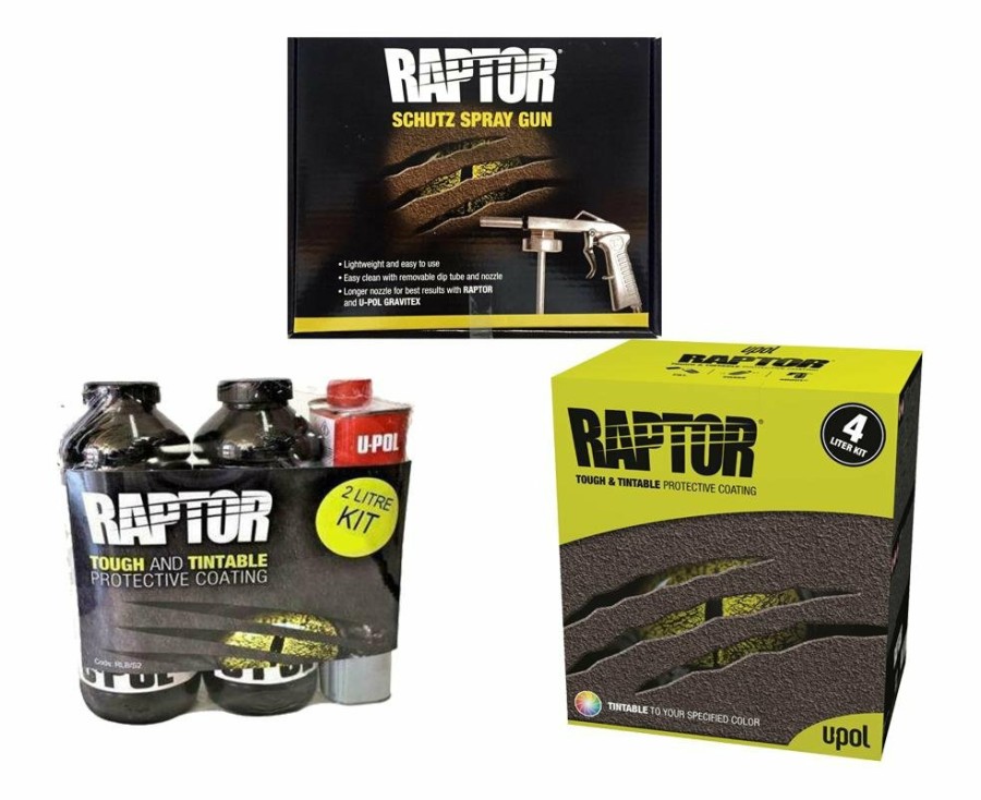 Paint U-POL Bedliner | Upol Raptor Tintable Tough Protective Uv Resistant Bed Liner Kit 6L + Schutz Gun