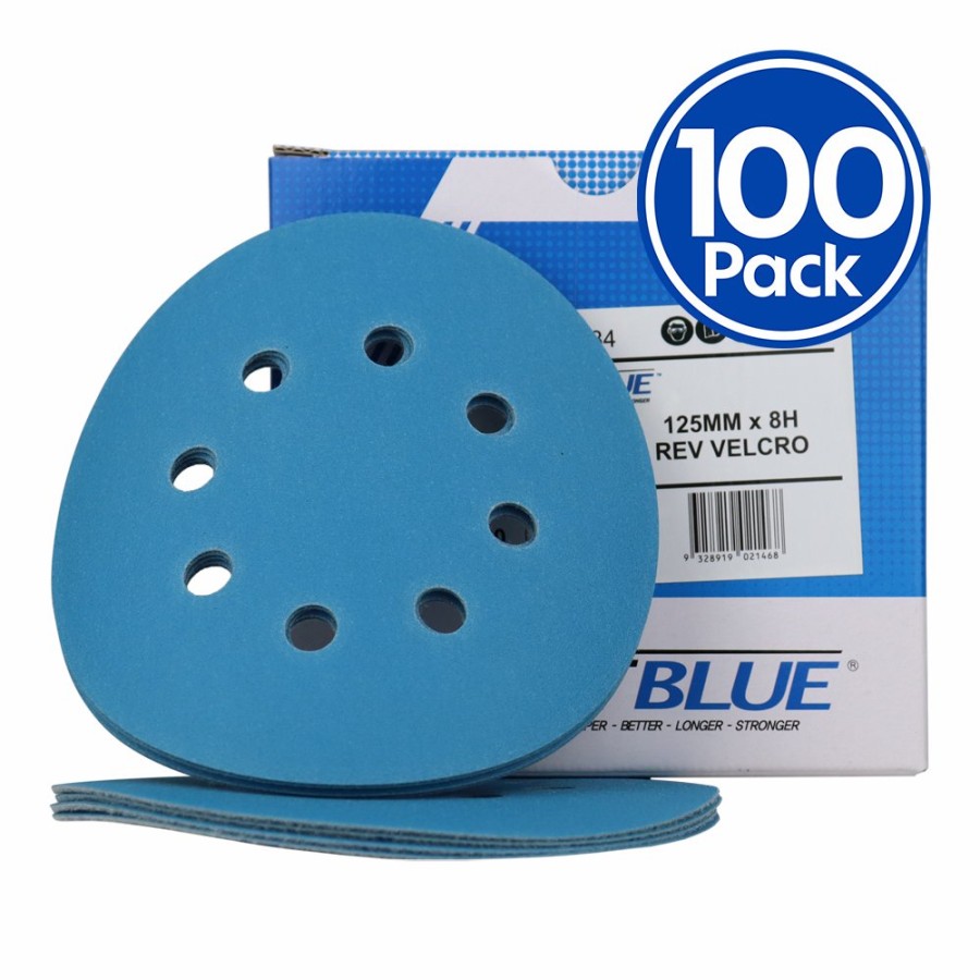 Cutting & Abrasives Revcut Discs | Revcut Blue Sanding Paper Hook & Loop P400 Grit 125Mm 8H X 100 Film Discs Box