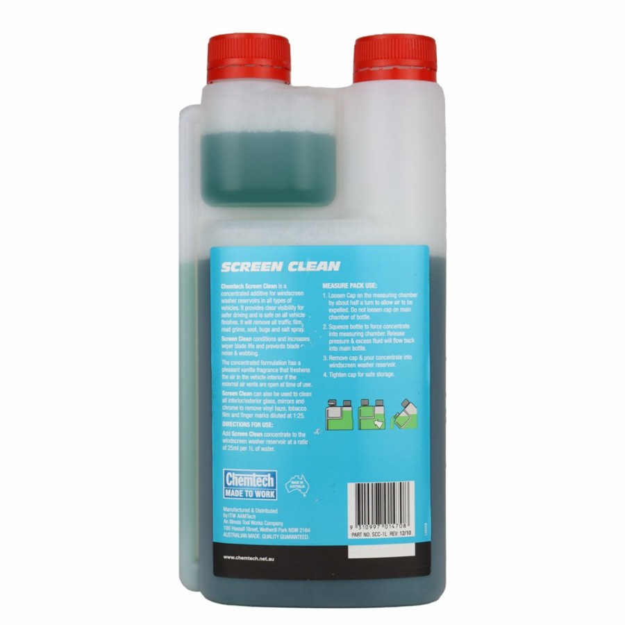 Car Care Chemtech Windscreen & Glass | Chemtech Screen Clean Concentrated Windscreen Wash Additive 1L