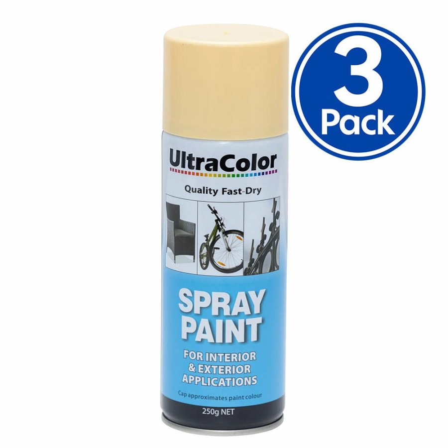 Paint UltraColor Topcoats | Ultracolor Spray Paint Fast Drying Interior Exterior 250G Heritage Cream X 3 Cans