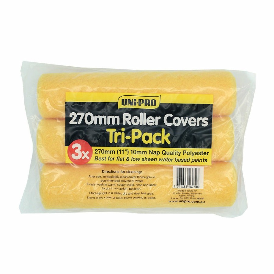 Painting Tools Uni-Pro Covers | Uni-Pro Polyester Roller Covers Range 270Mm X 10Mm Nap Water Based Paints X 3