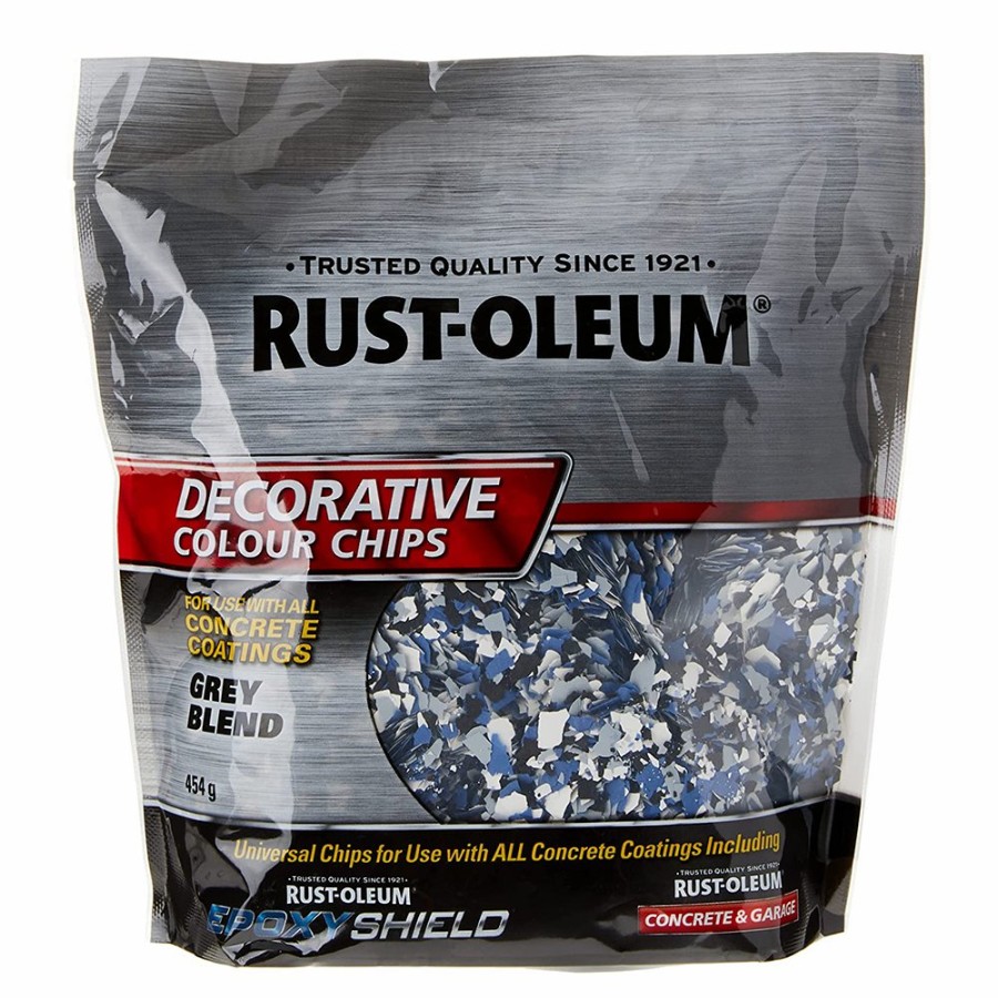 Paint Rust-Oleum Concrete Flooring Other | Rustoleum Decorative Colour Chips 454G Grey Epoxyshield Rocksolid Concrete Coating