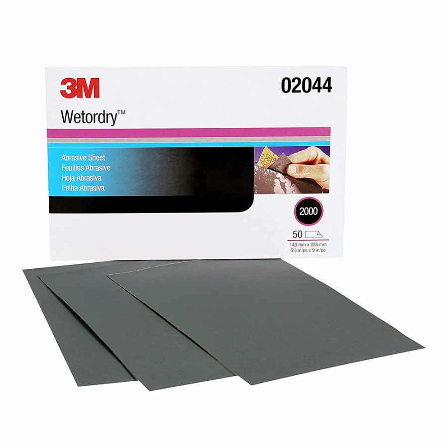 Cutting & Abrasives 3M Sheets | 3M 02044 Wetordry Abrasive Half Sheet 401Q 2000 Grit X 50 Pack 140Mm X 230Mm