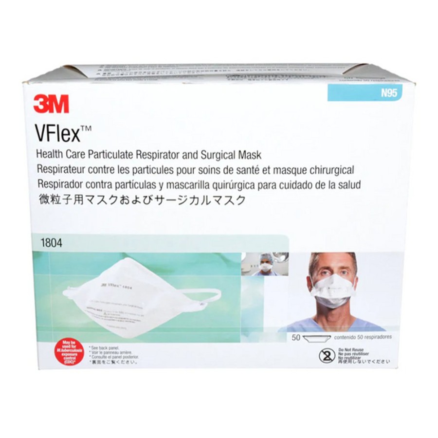 Safety 3M | 3M V-Flex Healthcare Particulate Respirator 1804 (N95 Rated) Regular X 50 Pack