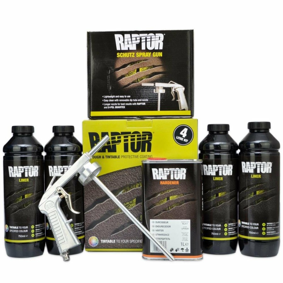 Paint U-POL Bedliner | Upol Raptor Tintable Tough Protective Uv Resistant Bed Liner Kit 4L + Schutz Gun