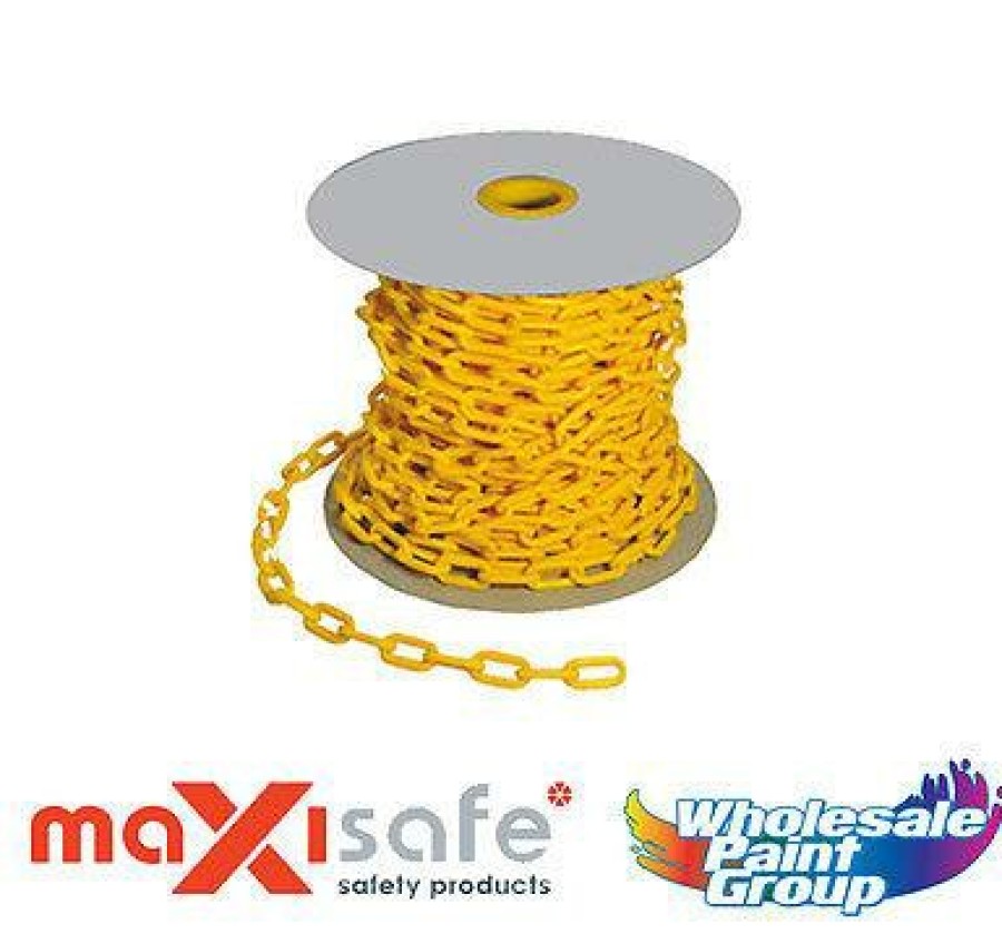 Safety Maxisafe | Maxisafe Yellow Plastic 6Mm Heavy Duty Safety Chain 40 Metres