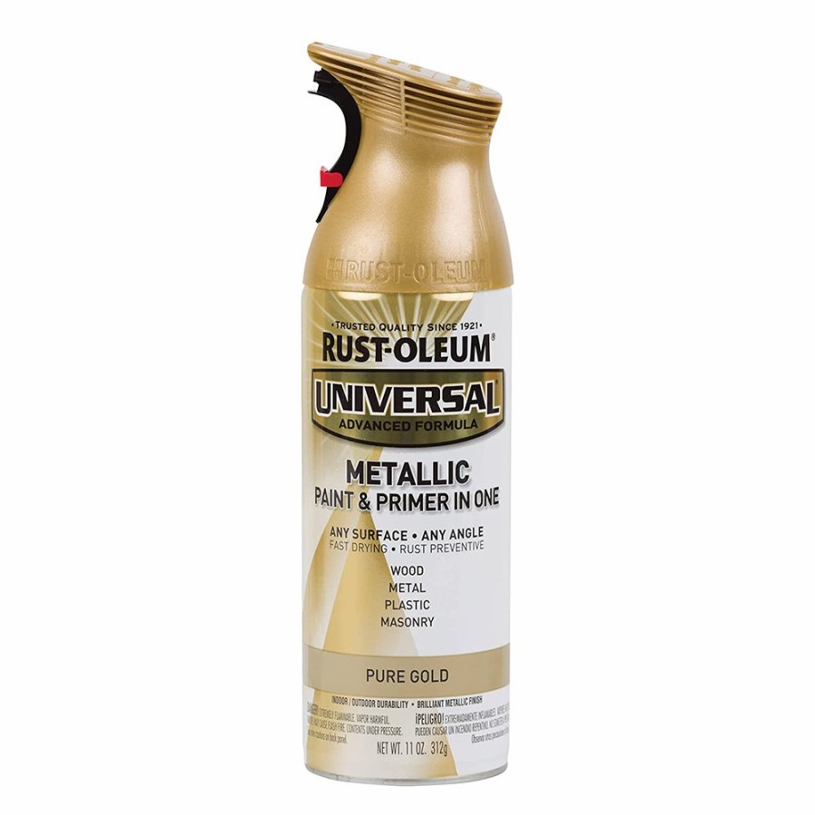 Paint Rust-Oleum Specialty | Rust-Oleum Universal Metallic Spray Paint & Primer 312G Pure Gold Aerosol