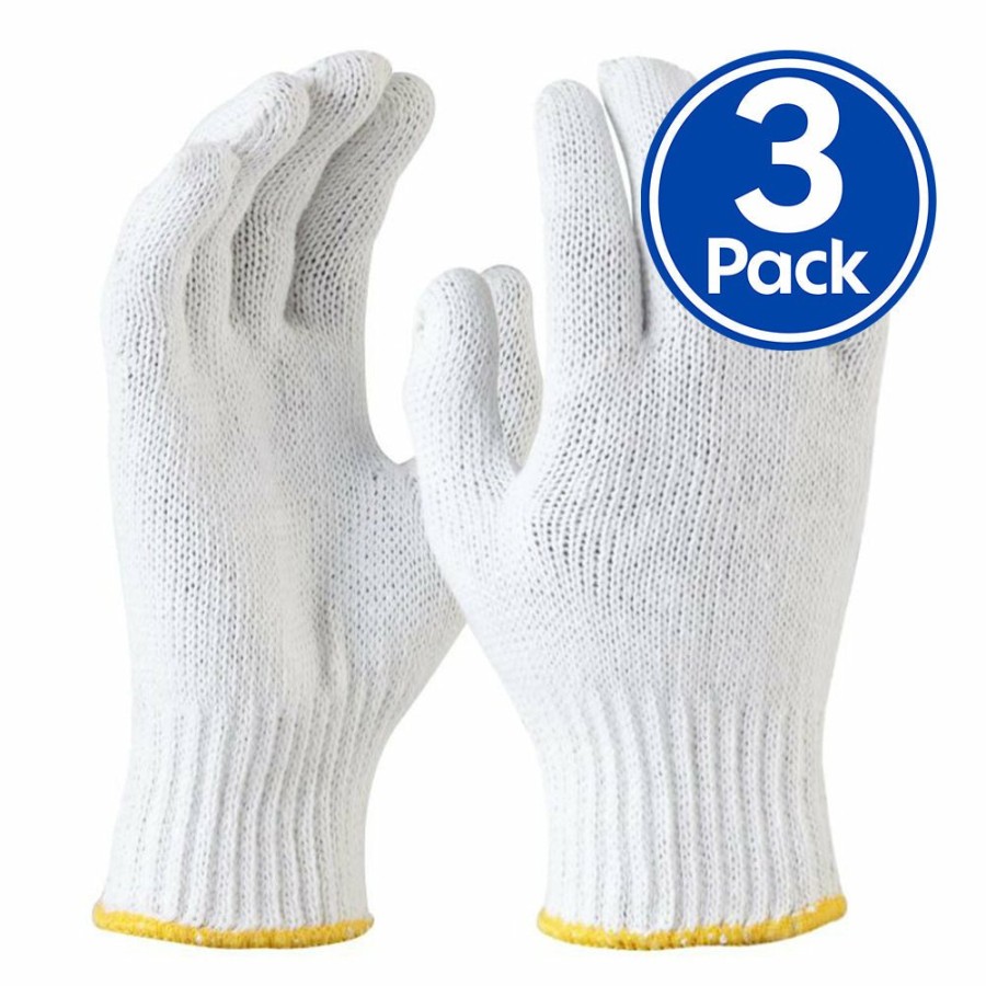 Safety Maxisafe Other | Maxisafe Bleached Knitted Poly Cotton Liner Gloves Large X 3 Pack