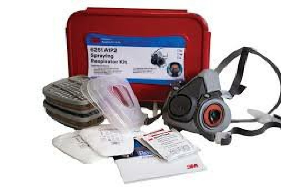 Safety 3M Respirators | 3M Spraying Respirator Starter Kit 6251 Half Face 6000 Series Large Mask Paint