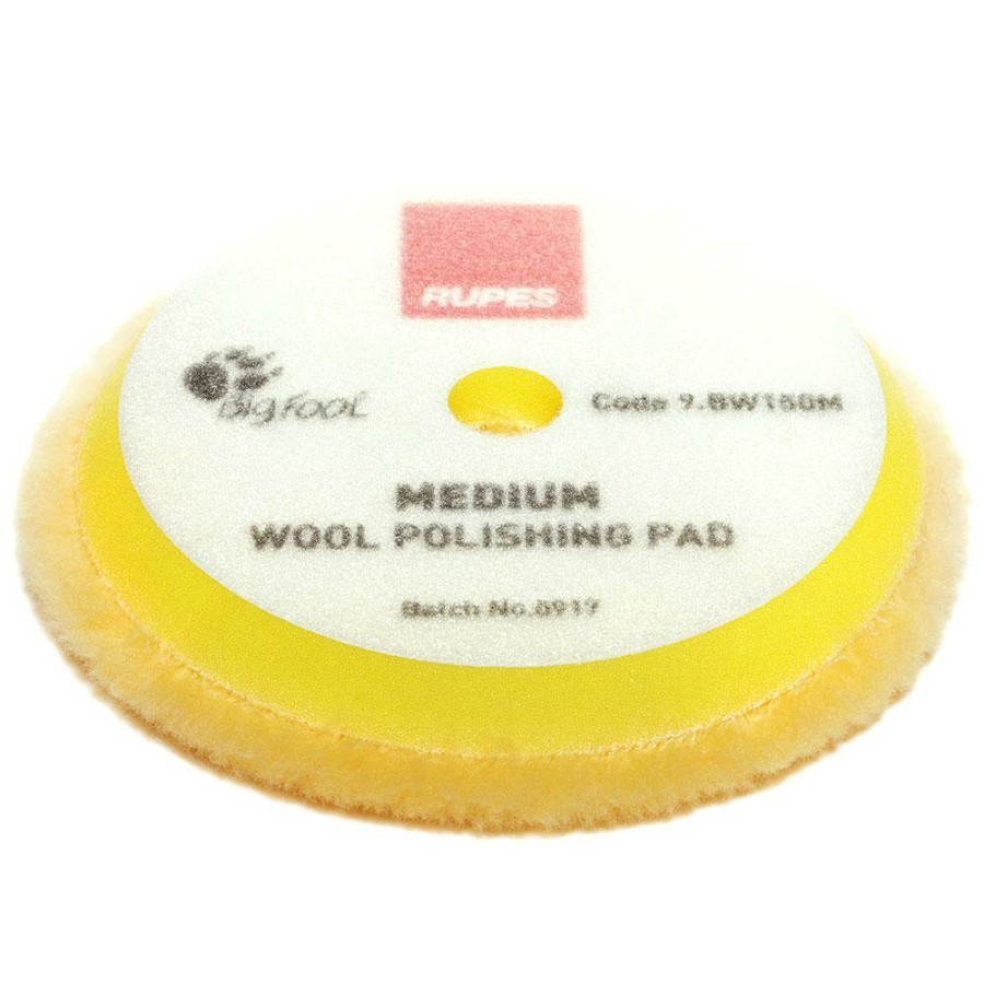 Car Care Rupes Polishing Pads | Rupes Bigfoot 130Mm / 145Mm Medium Wool Yellow Polishing Pad 9.Bw150M X 5 Pack