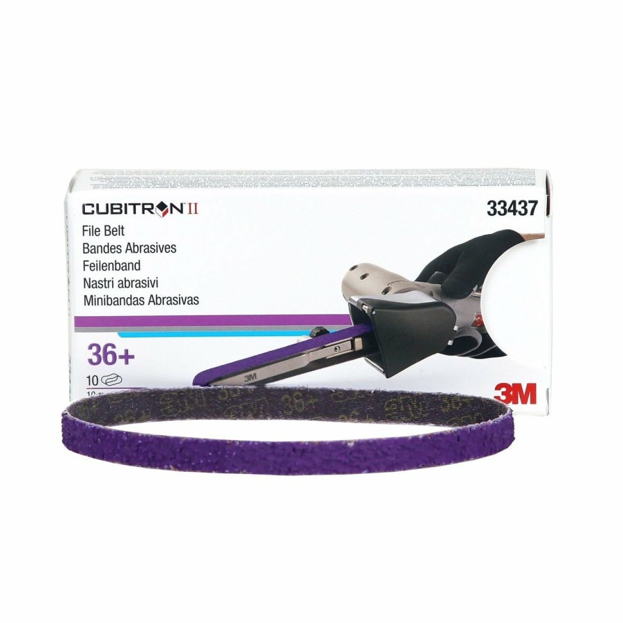 Cutting & Abrasives 3M Belts | 3M Cubitron Ii File Belt 10Mm X 330Mm 3/8 In X 13 In 80+ Grade 33440 10 Pack