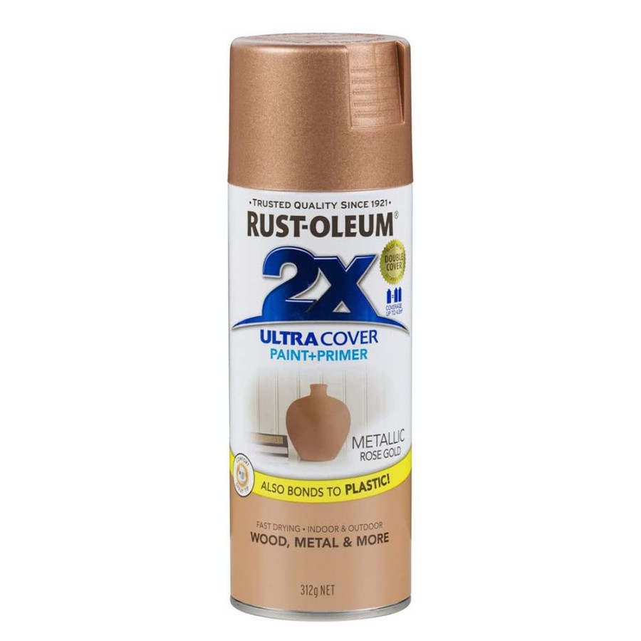 Paint Rust-Oleum Specialty | Rust-Oleum 2X Ultra Cover Gloss Paint & Primer Spray Paint 340G Metallic Rose Gold