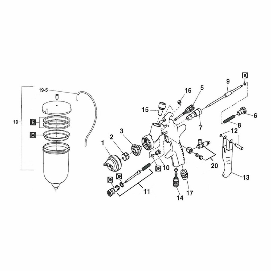 Spray Guns Anest Iwata Other | Anest Iwata Needle Packing Nut For Az3 Pas Spray Gun Service Repair W2010140600