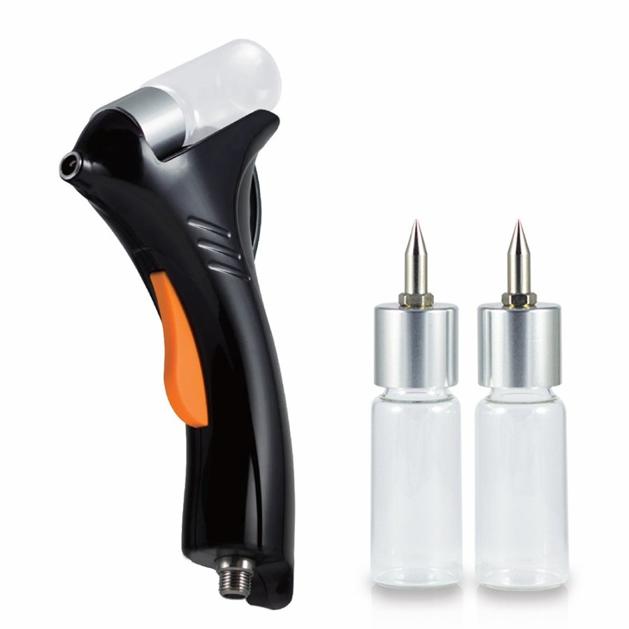 Spray Guns Sparmax Airbrushes | Sparmax Bundle Flyer Sr Airbrush 0.4Mm Gravity Single Action & Glass Bottle Set