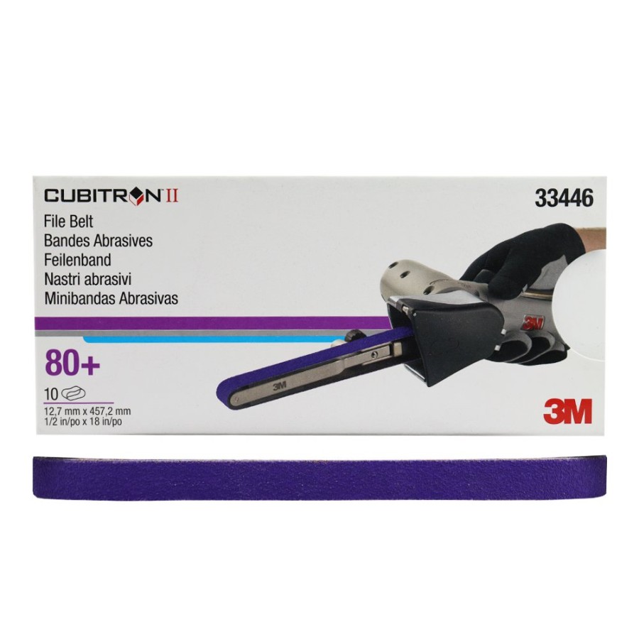 Cutting & Abrasives 3M Belts | 3M Cubitron Ii File Belt 13Mm X 457Mm 80+ Grade 33446 X 10 Pack