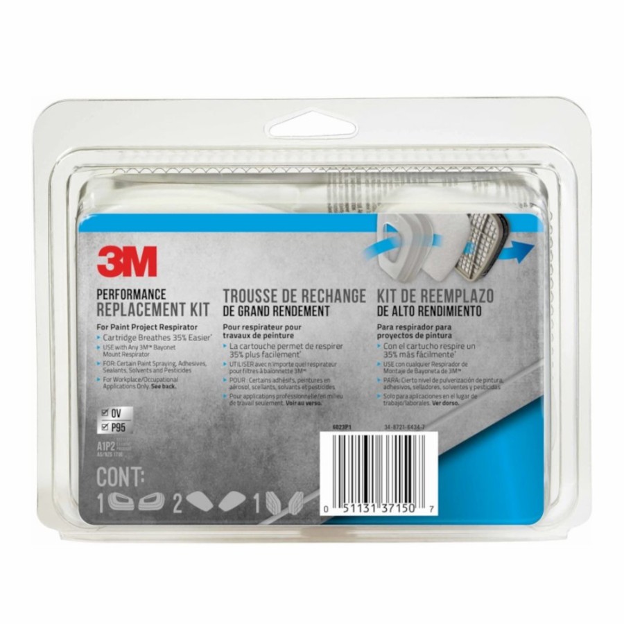 Safety 3M Filters | 3M Paint Respirator Supply Kit 6023 Replacement Filter Pack