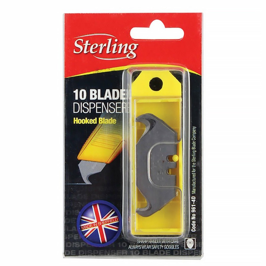 Cutting & Abrasives Sterling Razor Blades | Sterling Heavy Duty Hooked Blade Dispenser Refill X 10 Pack