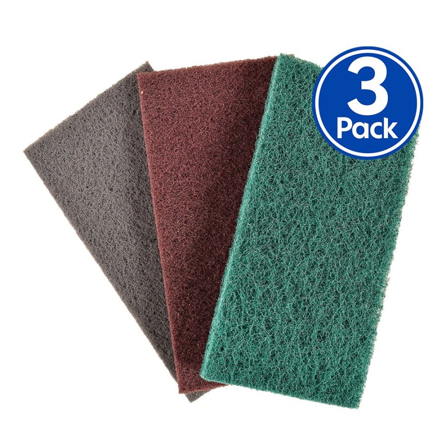 Cutting & Abrasives Velocity Scouring Pads | Mixed Pack Fine Medium Coarse Scouring Hand Pads 115Mm X 225Mm X 3 Pack